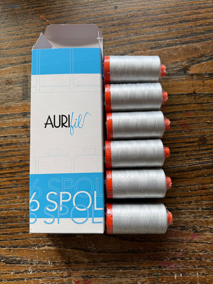 Pack of SIX large Aurifil Threads