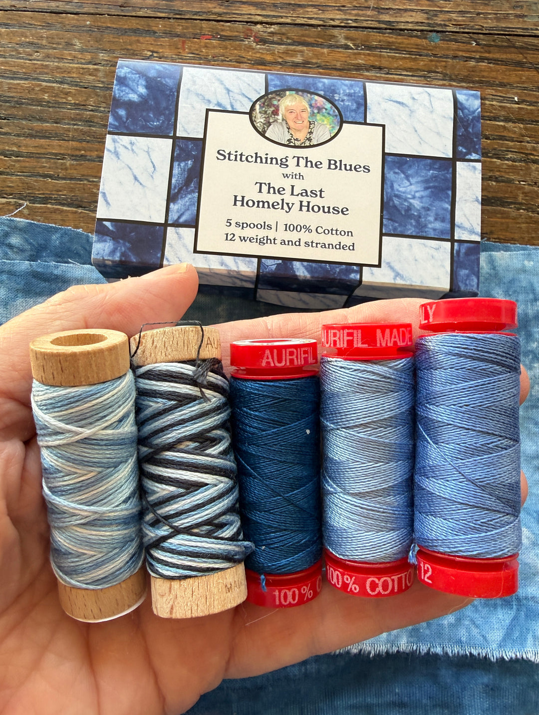 Aurifil Blue Thread Box - Stitching The Blues