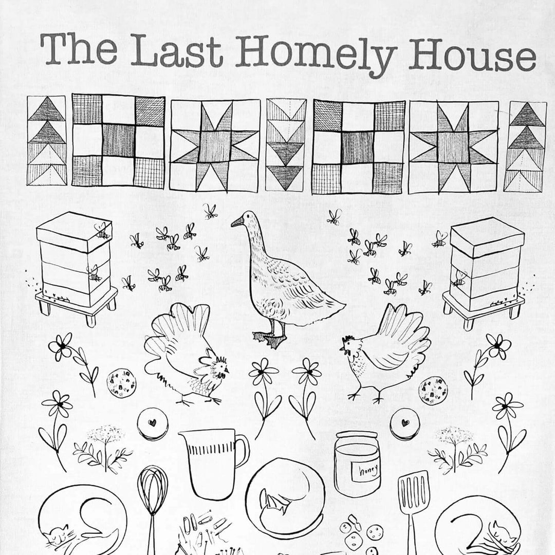 The Last Homely House: Tea Towel Closeup Of Hens & Geese Illustration