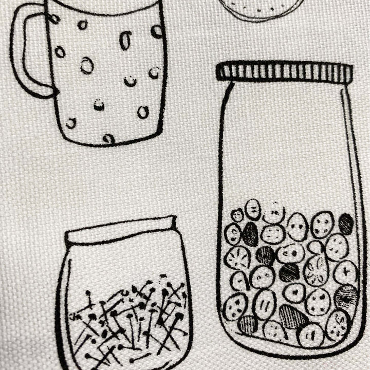 The Last Homely House: Tea Towel Closeup Of Jars Illustration